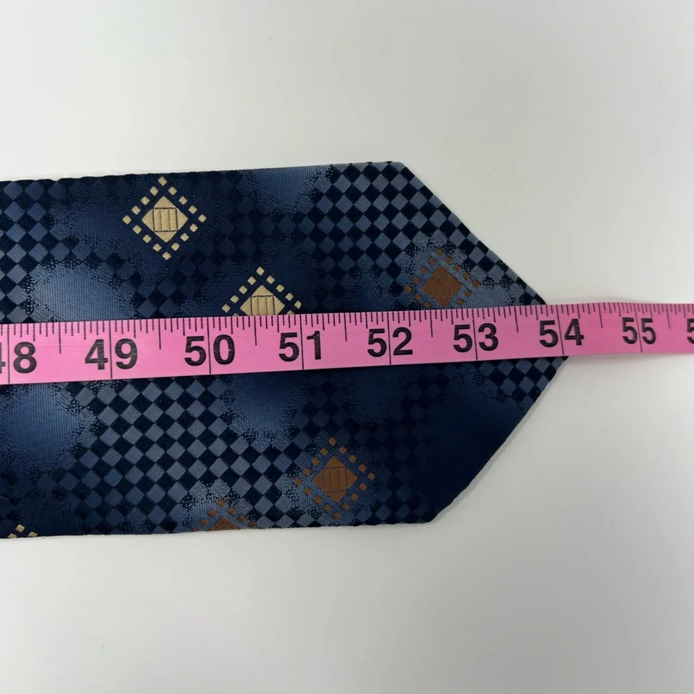 Geometric Men’s Tie, Polyester Vintage Retro Necktie Square Abstract Office Work